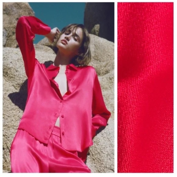 Zara satin effect 2-piece pant set S New - Picture 13 of 15